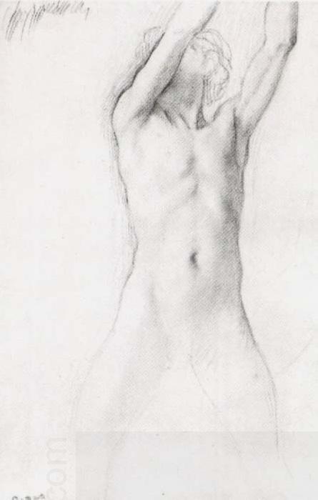 Edgar Degas Study for the youth with Arms Upraised oil painting picture